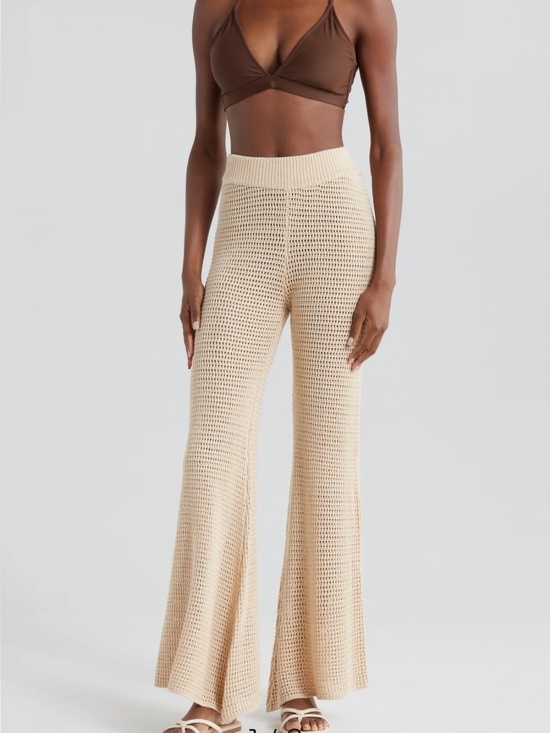 Elan Pants - Elan Tan Crochet Wide-Leg Pants perfect for over your swimsuit